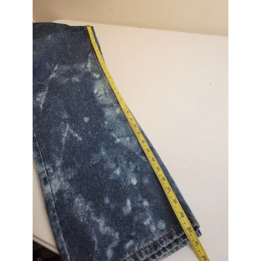 Open Trails Mens‎ 36x30 Distressed Bleach Splatter Denim Jeans Blue Workwear